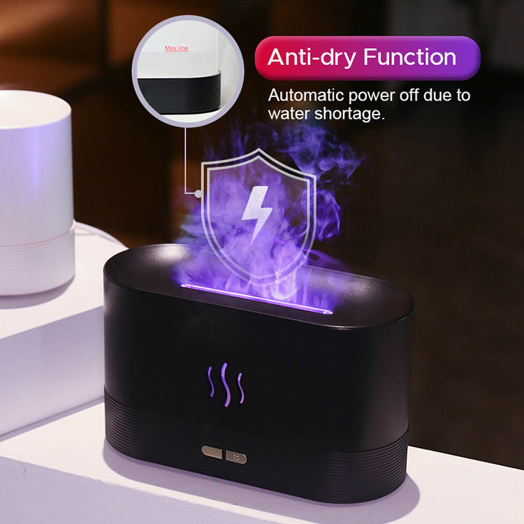 USB Ultrasonic Flame Humidifier Led RGB Colorful Essential Oil Fire Flame Aroma Diffuser